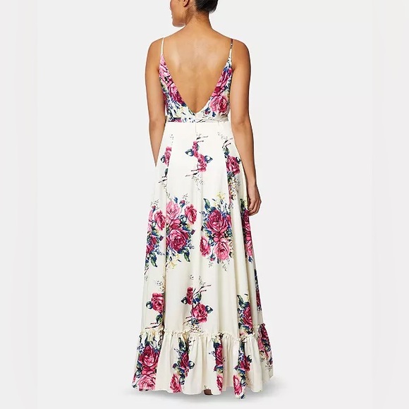 Betsey Johnson Feminine Cream Pink Floral Maxi Dress - Picture 3 of 9